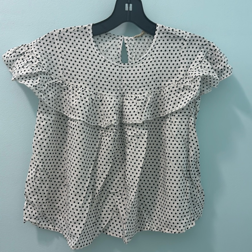Polka dot ruffle top